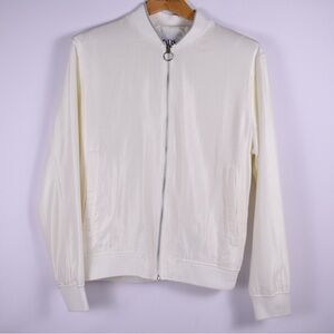ZARA Cream Lightweight Zip Bomber Jacket